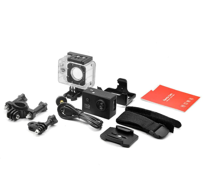 4K Waterproof Action Camera with 20 MP Resolution and 1080P HD Video Recording, 170° Wide Angle Lens